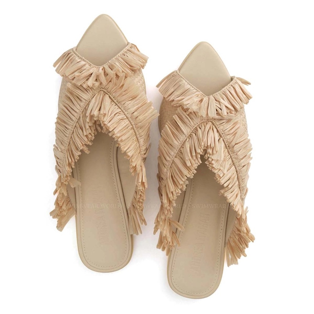 ANDREA IYAMAH Pola Slippers in Natural US Size 10